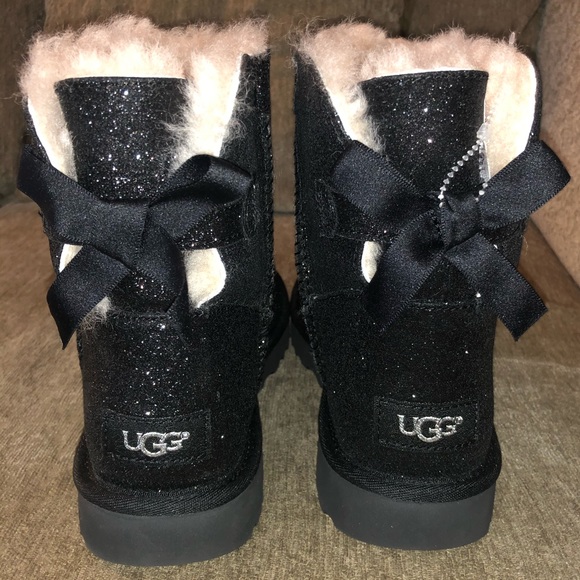 black shiny ugg boots